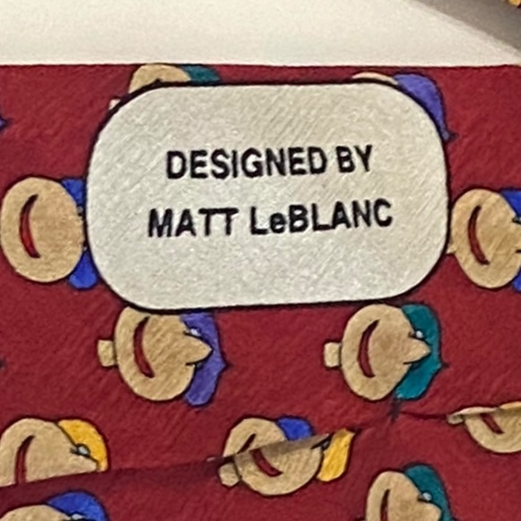 Matt LeBlanc Save the Children Silk Necktie Red Cartoon Tie Father's Day Gift - Picture 2 of 6